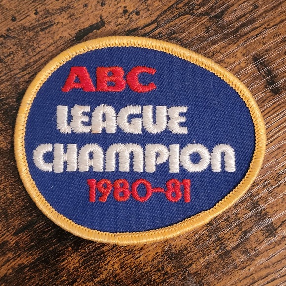 Vintage ABC Bowling Patch League Champion 1980s Blue white Red Sew-on‎ - Picture 1 of 2